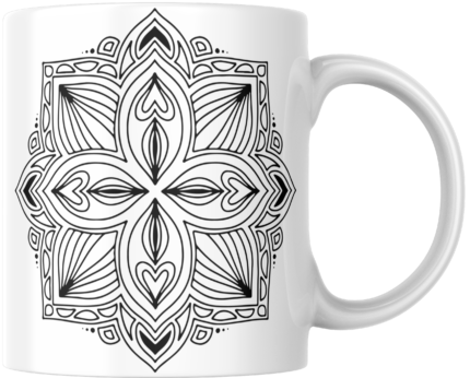 Mandala Printed Ceramic Mug | Coffee Mug | Tea Mug | Milk Mug | Designer Mug | 330 ml, Microwave & Dishwasher Safe | Mug for Kids | Mug for Friend, Birthday Gift