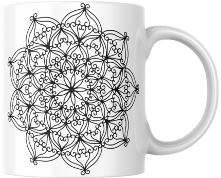 Mandala Printed Ceramic Mug | Coffee Mug | Tea Mug | Milk Mug | Designer Mug | 330 ml, Microwave & Dishwasher Safe | Mug for Kids | Mug for Friend, Birthday Gift