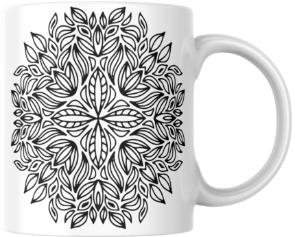 Mandala Printed Ceramic Mug | Coffee Mug | Tea Mug | Milk Mug | Designer Mug | 330 ml, Microwave & Dishwasher Safe | Mug for Kids | Mug for Friend, Birthday Gift