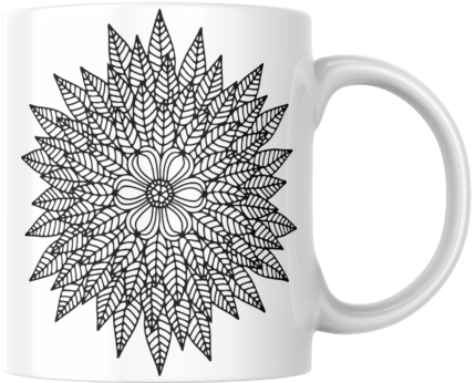 Mandala Printed Ceramic Mug | Coffee Mug | Tea Mug | Milk Mug | Designer Mug | 330 ml, Microwave & Dishwasher Safe | Mug for Kids | Mug for Friend, Birthday Gift