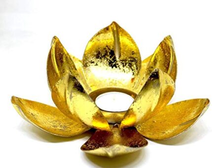 Steel Cup Tealight Holder - (Golden, 7 X 3 X 7 Inches)